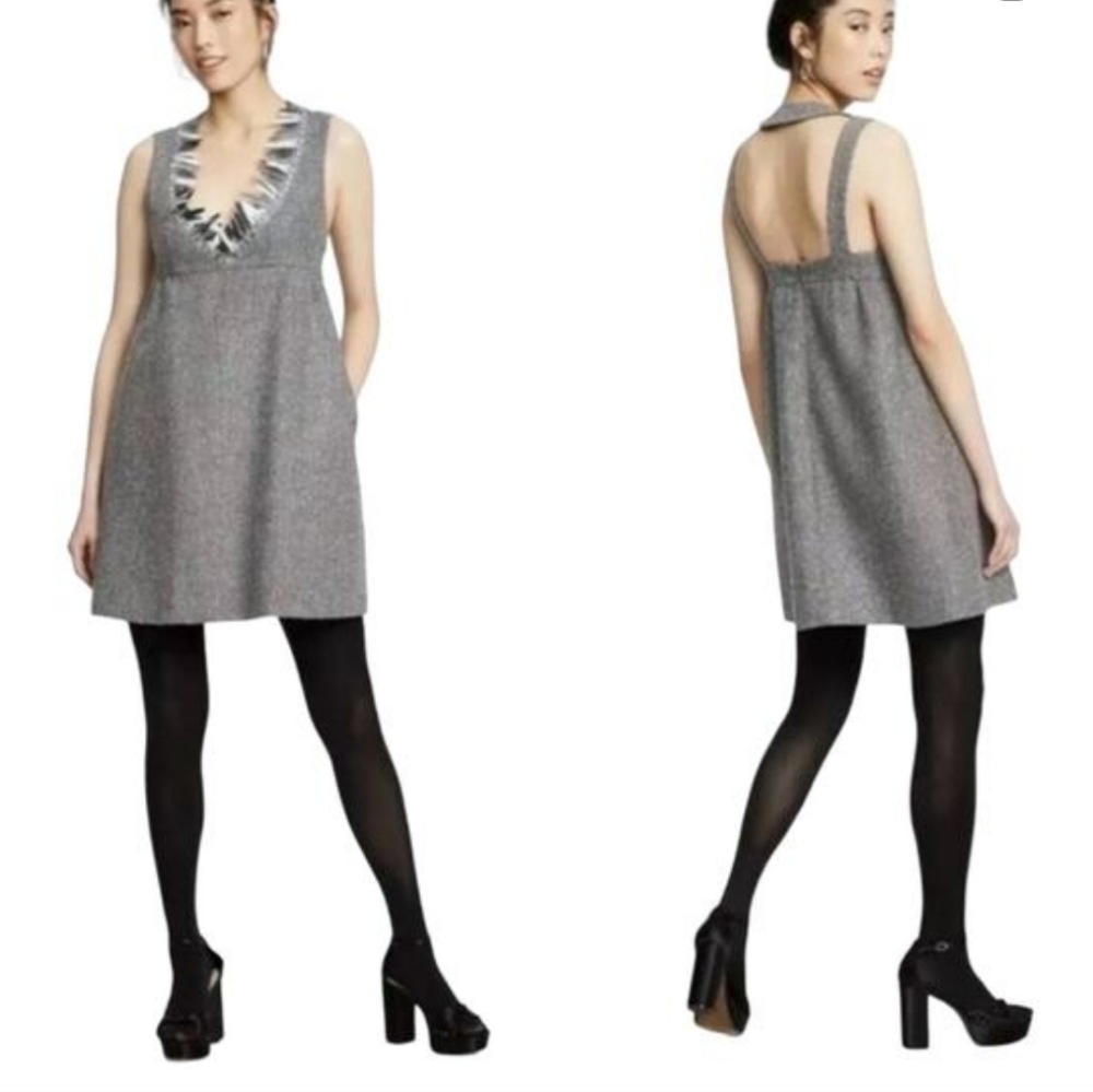 Anna Sui X Target Metallic Boucle Shift Mini Dress Size